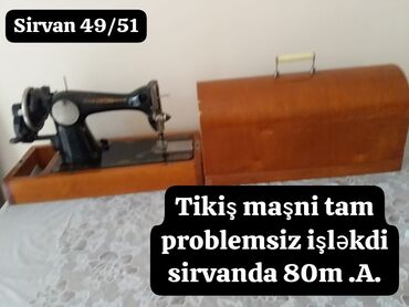 Tavalar: Şirvan 49/51 tikiş maşını - Klassik mexaniki model - Taxta əsas və