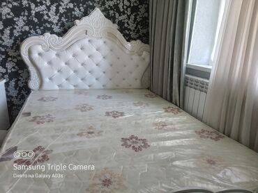 мебель шкаф бу: Спальный гарнитур, Двуспальная кровать, Комод, цвет - Белый, Б/у