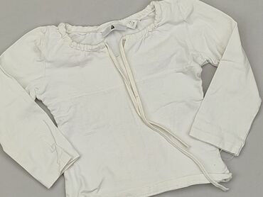bluzka biała długi rękaw: Bluzka, 3-4 lat, 98-104 cm, stan - Zadowalający