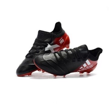 футбольные бутсы adidas: Футбольные бутсы Adidas X 17.1 Leather FG цвет: черно-красные размер