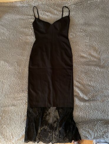 длинное черное платье с разрезом: Вечернее платье, Длинная модель, S (EU 36)
