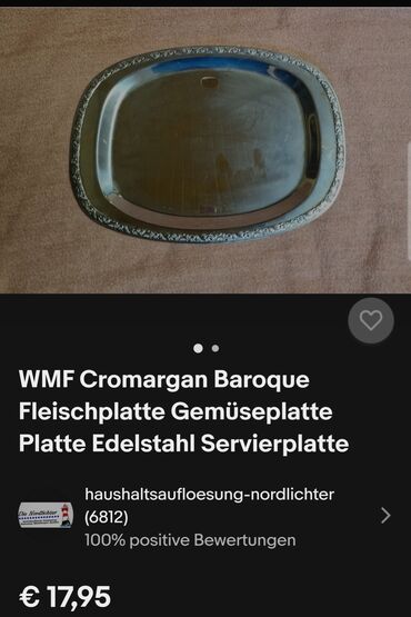 Ostalo posuđe: Oval nov,vintaz,oznaka 18/10 Cromargan za serviranje. Oval od — 2