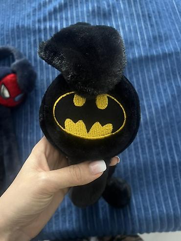 kulek: Qara plyuş qulaqlıq – Batman temalı - Material: yumşaq, isti plyuş - — 2