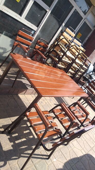 Bağ, çöl masa və oturacaq dəstləri: Yeni, Dördbucaq masa, 4 stul, Açılmayan, Stullar ilə, Taxta, Azərbaycan — 19