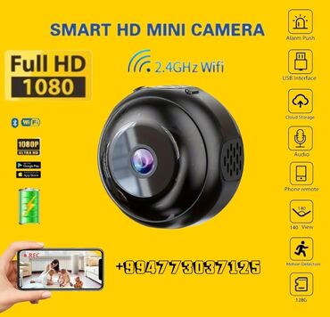 Videomüşahidə: Mini Camera HD Simsiz Gizli Daşınan Nanny Kamerası Hərəkət Algılama və