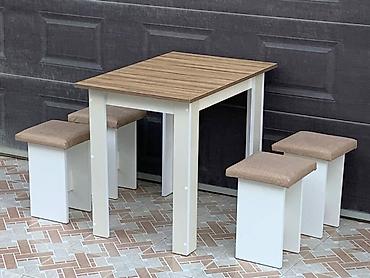 Masa və oturacaq dəstləri: Mətbəx üçün, Yeni, Açılmayan, Dördbucaq masa, 4 stul — 10