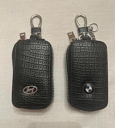 kolça: Avtomobil açarı üçün dəri açarlıq/etui - Material: qara rəngli — 3