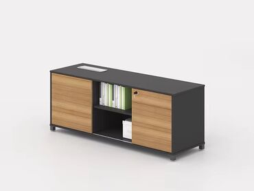 1 kub nece metrdi: Ofis üçün çoxfunksiyalı yan dolab - Müasir minimal dizayn: qara