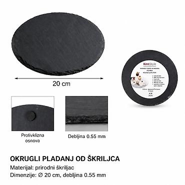 KMT Podmetač od okruglog škriljevca 2407360 - Materijal: prirodni