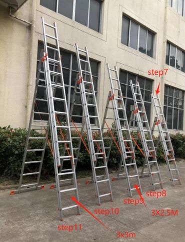 Nərdivanlar: Teleskopik nərdivan, müxtəlif hündürlüklərdə işləmək üçün ideal olan — 29