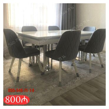 столешница для стола на заказ: Qonaq otağı üçün, Yeni, 6 stul