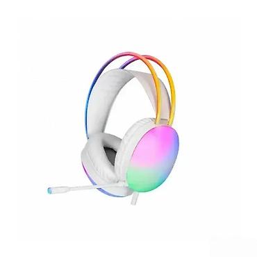 Zvučnici, slušalice i mikrofoni: RGB gejming slušalice sa mikrofonom – bele - Prelepe over-ear — 1