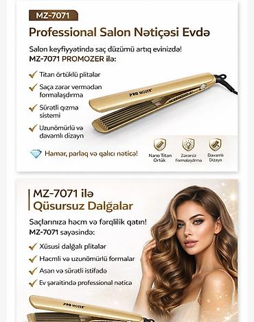 Бытовая техника: №: 13687 Məhsulun adı: Maşa-qofre ProMozer MZ-7071 ionlaşma funksiyalı — 3