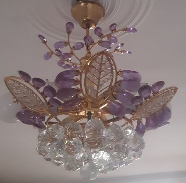 taxta tavan sekilleri: Çılçıraq, 3 lampa, Metal