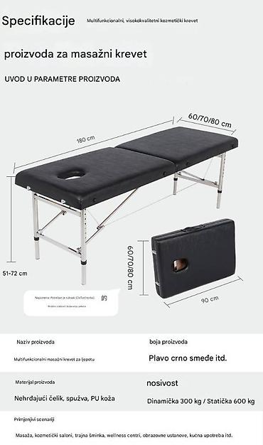 Medicinski nameštaj: Preklopni profesionalni masažni sto – metalna konstrukcija Ključne — 4