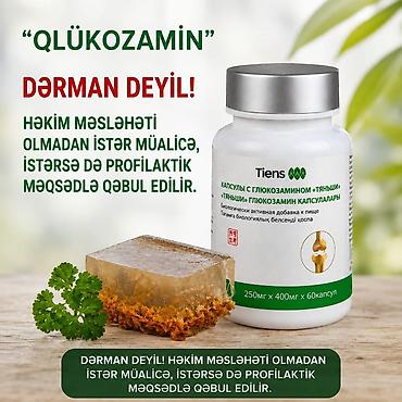 este 1 kapsul: Tiens Glükozamin kapsulları Məhsulun təsviri: - Qida rasionunu — 1