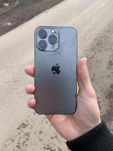 купить айфон х в кредит: IPhone 13 Pro, Колдонулган, 128 ГБ, Graphite, Коргоочу айнек, Каптама, 86 %