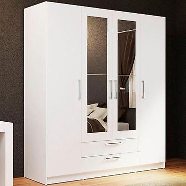 dolab gence: Düz dolab, Yataq otağı üçün, Paltar üçün, Açılan, Korpuslu, 3 qapılı — 5