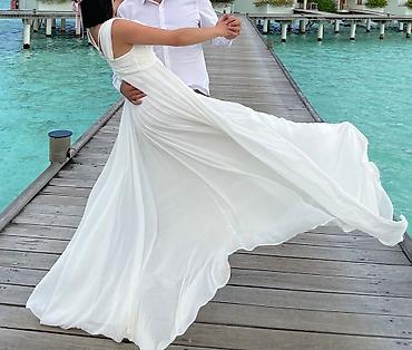 Вечерние платья: Вечернее платье, Классическое, Длинная модель, Шифон, Без рукавов, Открытая спина, Шлейф, S — 4