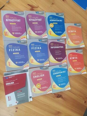 CD, DVD disklər və kassetlər: Test topluları. Hər fənn üçün Hər biri 3 AZN. Toplu şəkildə alınarsa