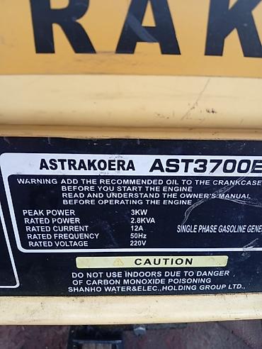 Generatorlar: AstraKoera AST3700E benzinli generator heçbir prablemi yoxdu xodlanıb — 3