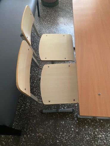 деревянный кухонный стол: Комплект парты и стула, цвет - Коричневый