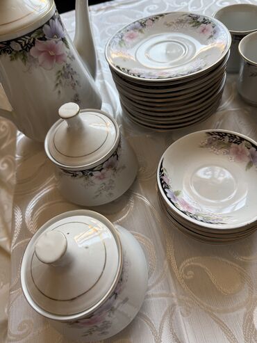 Çay dəstləri və servizlər: Çay dəsti, rəng - Ağ, Farfor, 10 nəfərlik, Rusiya — 10