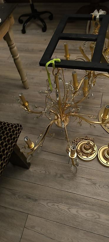 Люстры: Набор светильников в классическом стиле, золото/кристалл Состав: - — 2