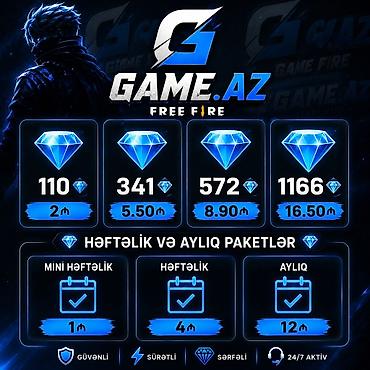 GAME.AZ – Free Fire almazları və abunə paketləri Almaz paketləri: -