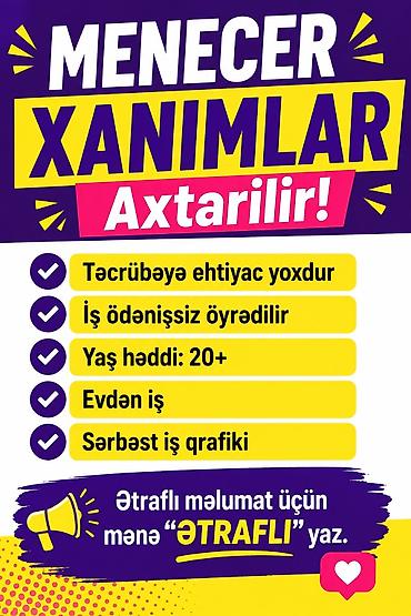 temu online iş: Ofis menecer, katib, 20 yaş, Təcrübəsiz, Dəyişən qrafik — 1