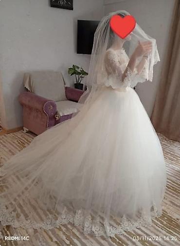 idman paltarları: Gəlinlik dəsti – klassik princess/bal stilində - Rəng: qar kimi ağ - — 2