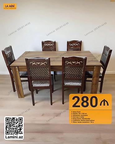 Ev və bağ: Məhsul: Masa dəsti - Ölçülər: 90 x 160 sm - Mexanizm: Açılmayan - — 1