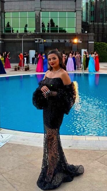 elif hicab instagram: Qara axşam/gecə geyimi – şıq ziyafət donu - Model: ofşin (çiyinlər