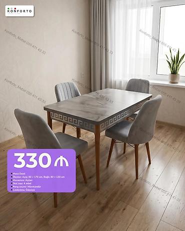 Masa dəsti – 330 ₼ - Ölçülər: açıq halda 80×170 sm, bağlı halda