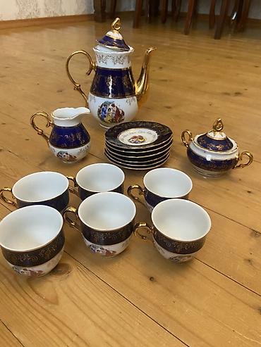 samovar satisi lalafo: Çay dəsti, rəng - Göy, Farfor, 6 nəfərlik, Çexiya — 2