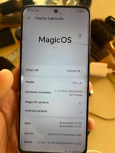 ikinci əl telfon: Honor 8X, 128 GB, rəng - Qara, Face ID, Barmaq izi, Sensor — 1