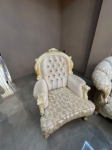 klassik mebel: Klassik barokko üslubunda 3 parçalı dəst – 1 divan + 2 kreslo - Rəng — 3