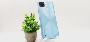 телефоны дишовые: Realme C21Y, Б/у, 64 ГБ, цвет - Голубой, 2 SIM