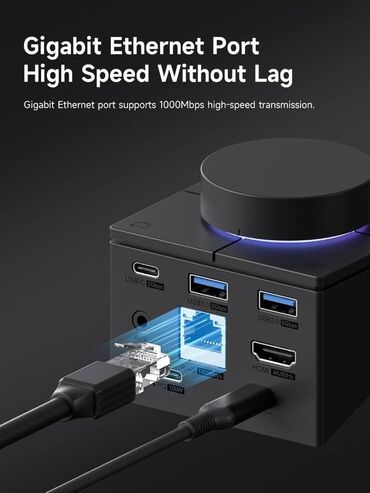 USB хабы: USB hub Концентратор Hagibis Knob USB-C с кнопками быстрого доступа — 7