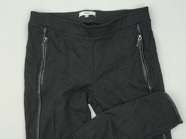 c a spodnie damskie z wysokim stanem: Material trousers for women, size S