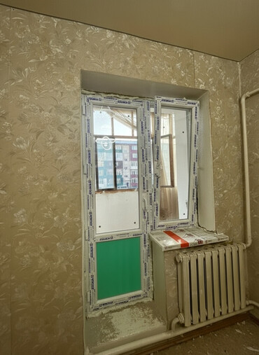 утипление балкона: ПВХ-окна с выходом на балкон - Материал профиля: пластиковый (ПВХ)