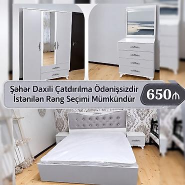 dəsti: Yataq otağı mebel dəsti Tərkibi: - 3 qapılı şkaf: orta hissədə güzgü — 1