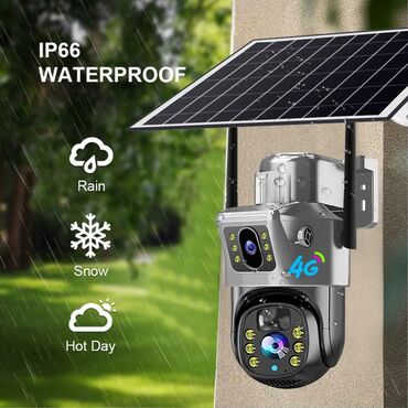 kamera satılır: Simsiz 4G sim kartl Solar ptz 2 kamera 360° 8mp/4K Çöl ṣəraiti ücün