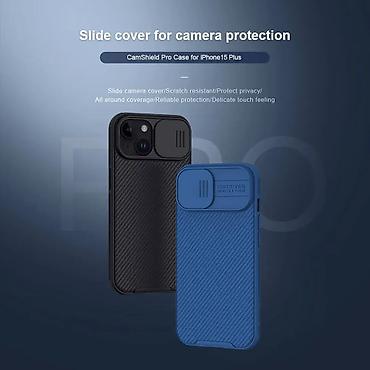 Maske i futrole za telefone: Futrola NILLKIN Cam Shield Pro za iPhone 15 Plus (6.7) crna. Kataloški — 4