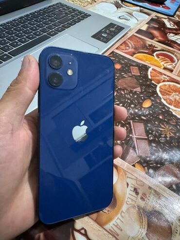 телефон бэушный: IPhone 12, Колдонулган, 64 ГБ, Көк, Куту, 78 %