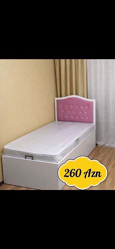 tibbi carpayi: Tək nəfərlik uşaq/gənc çarpayısı – ağ korpuslu, yumşaq başlıqlı model — 1
