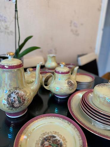 top çaylar: Çay dəsti, rəng - Çəhrayı, Farfor — 3