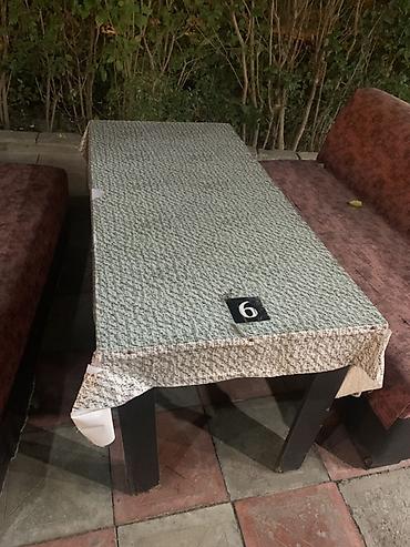 Sifarişlə restoran mebeli: Skameykalar ilə, Dördbucaq masa, 4 nəfər — 2