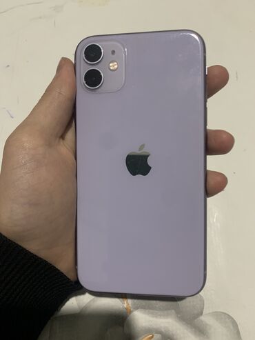 Apple iPhone: IPhone 11, Скидка 10%, Б/у, 128 ГБ, Deep Purple, Чехол, 100 %