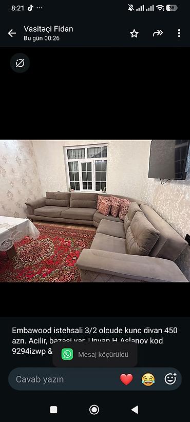 divan embawood: Embawood istehsali 3/2 olcude kunc divan 450 azn. Acilir, bazasi var — 1